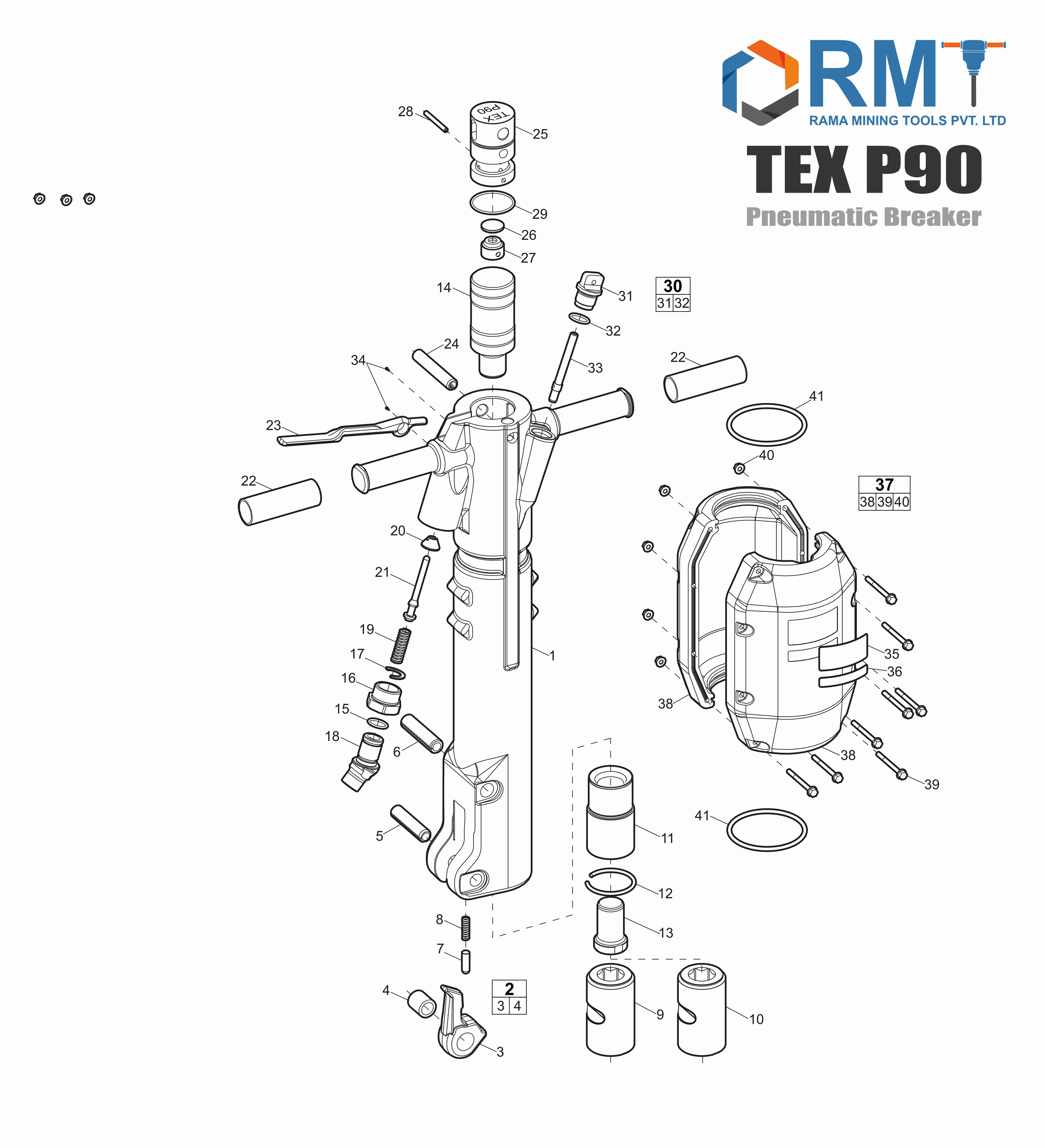 TEX P90S - Pneumatic Breaker